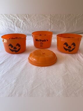 Vintage 1986 McDonald’s McPunk’n Halloween Boo Buckets Lot of 3 No Handles